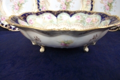 RS PRUSSIA VIERSA ROSES/COBALT- FOOTED BOWL #2   .....   https://www.jaapiesfinechinastore.com