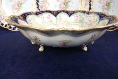 RS PRUSSIA VIERSA ROSES/COBALT- FOOTED BOWL #2   .....   http://jaapiesfinechinastore.com