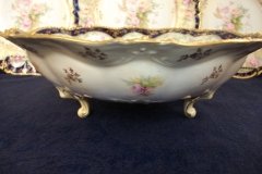 RS PRUSSIA VIERSA ROSES/COBALT- FOOTED BOWL #2   .....   http://jaapiesfinechinastore.com