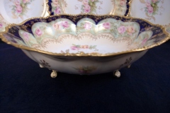 RS PRUSSIA VIERSA ROSES/COBALT- FOOTED BOWL #2   .....   https://www.jaapiesfinechinastore.com