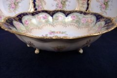 RS PRUSSIA VIERSA ROSES/COBALT- FOOTED BOWL #2   .....   http://jaapiesfinechinastore.com