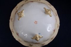 RS PRUSSIA VIERSA ROSES/COBALT- FOOTED BOWL #2   .....   http://jaapiesfinechinastore.com