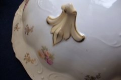 RS PRUSSIA VIERSA ROSES/COBALT- FOOTED BOWL #2   .....   http://jaapiesfinechinastore.com