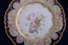 RS PRUSSIA VIERSA ROSES/COBALT-  LUNCH PLATE   .....   http://jaapiesfinechinastore.com