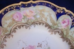 RS PRUSSIA VIERSA ROSES/COBALT-  LUNCH PLATE   .....   http://jaapiesfinechinastore.com
