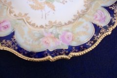 RS PRUSSIA VIERSA ROSES/COBALT-  LUNCH PLATE   .....   http://jaapiesfinechinastore.com