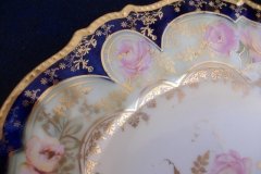 RS PRUSSIA VIERSA ROSES/COBALT-  LUNCH PLATE   .....   http://jaapiesfinechinastore.com