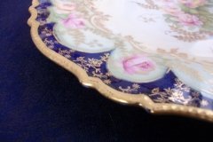 RS PRUSSIA VIERSA ROSES/COBALT-  LUNCH PLATE   .....   http://jaapiesfinechinastore.com