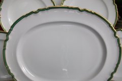 SPODE #Y939 GREEN & GOLD TRIM-  LARGE PLATTER  17  3/4"  ..... http://jaapiesfinechinastore.com