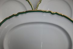 SPODE #Y939 GREEN & GOLD TRIM-  LARGE PLATTER  17  3/4"  ..... http://jaapiesfinechinastore.com