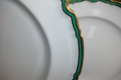 SPODE #Y939 GREEN & GOLD TRIM-  LARGE PLATTER  17  3/4"  ..... http://jaapiesfinechinastore.com