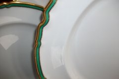 SPODE #Y939 GREEN & GOLD TRIM-  LARGE PLATTER  17  3/4"  ..... http://jaapiesfinechinastore.com