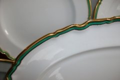 SPODE #Y939 GREEN & GOLD TRIM-  LARGE PLATTER  17  3/4"  ..... http://jaapiesfinechinastore.com