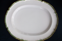 SPODE #Y939 GREEN & GOLD TRIM-  LARGE PLATTER  17  3/4"  ..... https://www.jaapiesfinechinastore.com