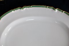 SPODE #Y939 GREEN & GOLD TRIM-  LARGE PLATTER  17  3/4"  ..... http://jaapiesfinechinastore.com