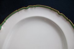 SPODE #Y939 GREEN & GOLD TRIM-  LARGE PLATTER  17  3/4"  ..... http://jaapiesfinechinastore.com