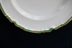 SPODE #Y939 GREEN & GOLD TRIM-  LARGE PLATTER  17  3/4"  ..... http://jaapiesfinechinastore.com