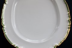SPODE #Y939 GREEN & GOLD TRIM-  LARGE PLATTER  17  3/4"  ..... http://jaapiesfinechinastore.com