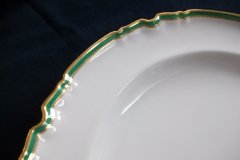 SPODE #Y939 GREEN & GOLD TRIM-  LARGE PLATTER  17  3/4"  ..... http://jaapiesfinechinastore.com