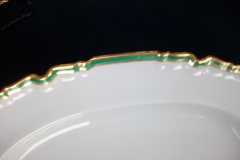 SPODE #Y939 GREEN & GOLD TRIM-  LARGE PLATTER  17  3/4"  ..... https://www.jaapiesfinechinastore.com