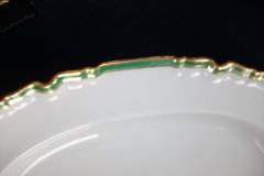 SPODE #Y939 GREEN & GOLD TRIM-  LARGE PLATTER  17  3/4"  ..... http://jaapiesfinechinastore.com
