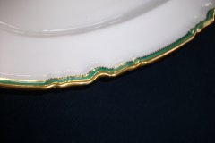 SPODE #Y939 GREEN & GOLD TRIM-  LARGE PLATTER  17  3/4"  ..... http://jaapiesfinechinastore.com