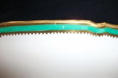 SPODE #Y939 GREEN & GOLD TRIM-  LARGE PLATTER  17  3/4"  ..... http://jaapiesfinechinastore.com