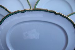 SPODE #Y939 GREEN & GOLD TRIM-  MEDIUM PLATTER  13  1/4"  ..... http://jaapiesfinechinastore.com