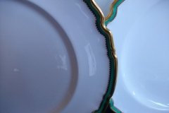 SPODE #Y939 GREEN & GOLD TRIM-  MEDIUM PLATTER  13  1/4"  ..... http://jaapiesfinechinastore.com