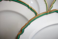 SPODE #Y939 GREEN & GOLD TRIM-  MEDIUM PLATTER  13  1/4"  ..... http://jaapiesfinechinastore.com
