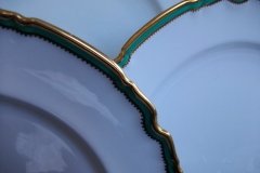 SPODE #Y939 GREEN & GOLD TRIM-  MEDIUM PLATTER  13  1/4"  ..... http://jaapiesfinechinastore.com