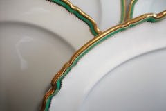 SPODE #Y939 GREEN & GOLD TRIM-  MEDIUM PLATTER  13  1/4"  ..... https://www.jaapiesfinechinastore.com