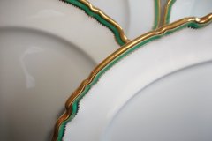 SPODE #Y939 GREEN & GOLD TRIM-  MEDIUM PLATTER  13  1/4"  ..... http://jaapiesfinechinastore.com