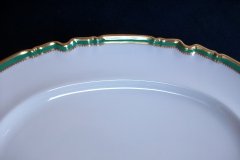 SPODE #Y939 GREEN & GOLD TRIM-  MEDIUM PLATTER  13  1/4"  ..... http://jaapiesfinechinastore.com