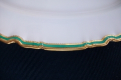 SPODE #Y939 GREEN & GOLD TRIM-  MEDIUM PLATTER  13  1/4"  ..... https://www.jaapiesfinechinastore.com