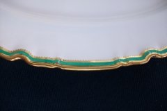 SPODE #Y939 GREEN & GOLD TRIM-  MEDIUM PLATTER  13  1/4"  ..... http://jaapiesfinechinastore.com