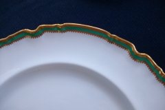 SPODE #Y939 GREEN & GOLD TRIM-  MEDIUM PLATTER  13  1/4"  ..... http://jaapiesfinechinastore.com