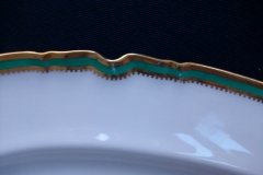 SPODE #Y939 GREEN & GOLD TRIM-  MEDIUM PLATTER  13  1/4"  ..... http://jaapiesfinechinastore.com