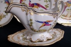 SPODE CHELSEA BIRD Y8555-   GRAVY BOAT & UNDERPLATE  .....   http://jaapiesfinechinastore.com