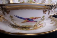 SPODE CHELSEA BIRD Y8555-  SOUP BOWL & SAUCER   .....   http://jaapiesfinechinastore.com