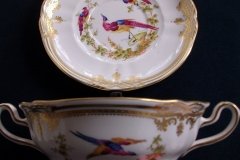 SPODE CHELSEA BIRD Y8555-  SOUP BOWL & SAUCER   .....   http://jaapiesfinechinastore.com