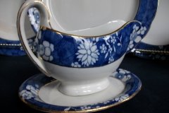 SPODE CRACKED ICE & PRUNUS #6669- GRAVY BOAT & UNDERPLATE  ..... http://jaapiesfinechinastore.com