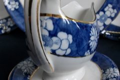 SPODE CRACKED ICE & PRUNUS #6669- GRAVY BOAT & UNDERPLATE  ..... http://jaapiesfinechinastore.com