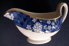SPODE CRACKED ICE & PRUNUS #6669- GRAVY BOAT & UNDERPLATE  ..... http://jaapiesfinechinastore.com