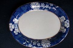 SPODE CRACKED ICE & PRUNUS #6669- GRAVY BOAT & UNDERPLATE  ..... http://jaapiesfinechinastore.com