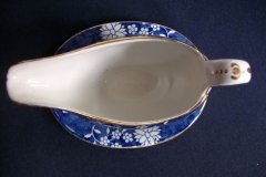 SPODE CRACKED ICE & PRUNUS #6669- GRAVY BOAT & UNDERPLATE  ..... http://jaapiesfinechinastore.com