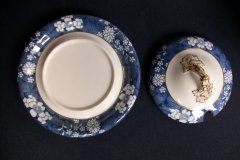 SPODE CRACKED ICE & PRUNUS #6669- SAUCE TUREEN & UNDERPLATE  ..... http://jaapiesfinechinastore.com