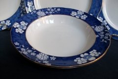 SPODE CRACKED ICE & PRUNUS #6669-  RIM SOUP PLATES  9"  ..... http://jaapiesfinechinastore.com