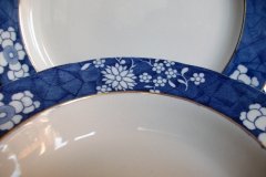 SPODE CRACKED ICE & PRUNUS #6669-  RIM SOUP PLATES  9"  ..... http://jaapiesfinechinastore.com