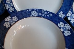 SPODE CRACKED ICE & PRUNUS #6669-  RIM SOUP PLATES  9"  ..... http://jaapiesfinechinastore.com